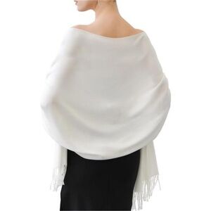 Pashmina Shawl Wraps Cashmere White